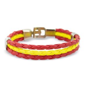 PULSERA ESPAÑA TRIPLE CORDON TRENZADO