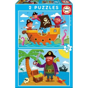 PUZZLE 2X20 PIEZAS EDUCA PIRATAS