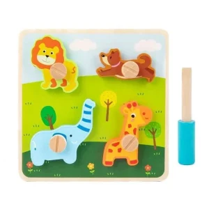 Rompecabezas para niños de 2 a 3 años con tornillos de madera